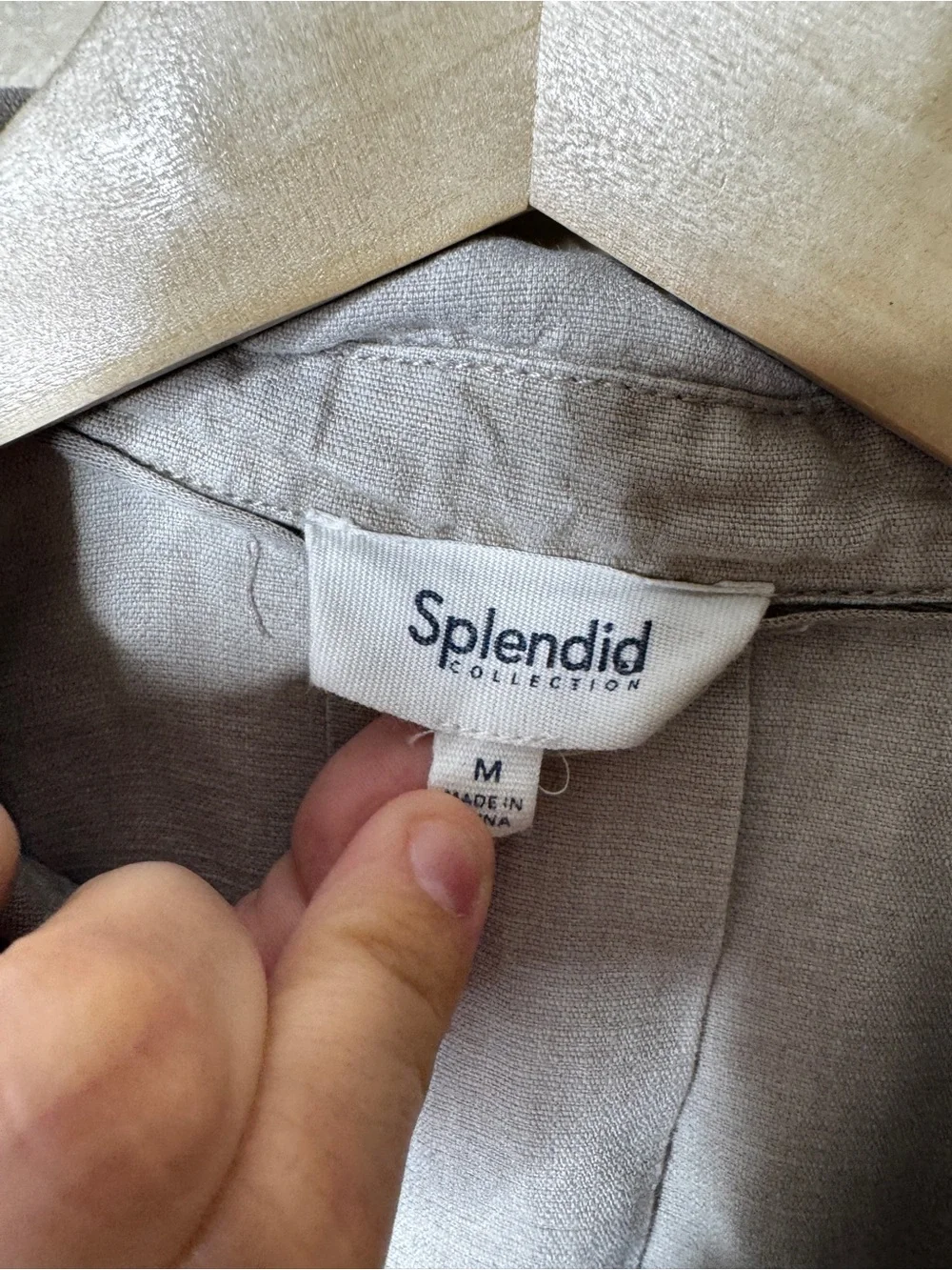 Splendid Collection Jacket Women Medium Gray Linen Blend Utility Drawstring Hem - Picture 3 of 8